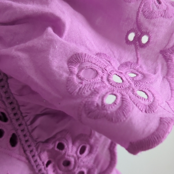 Chic Purple Eyelet Blouse - Picture 3 of 5